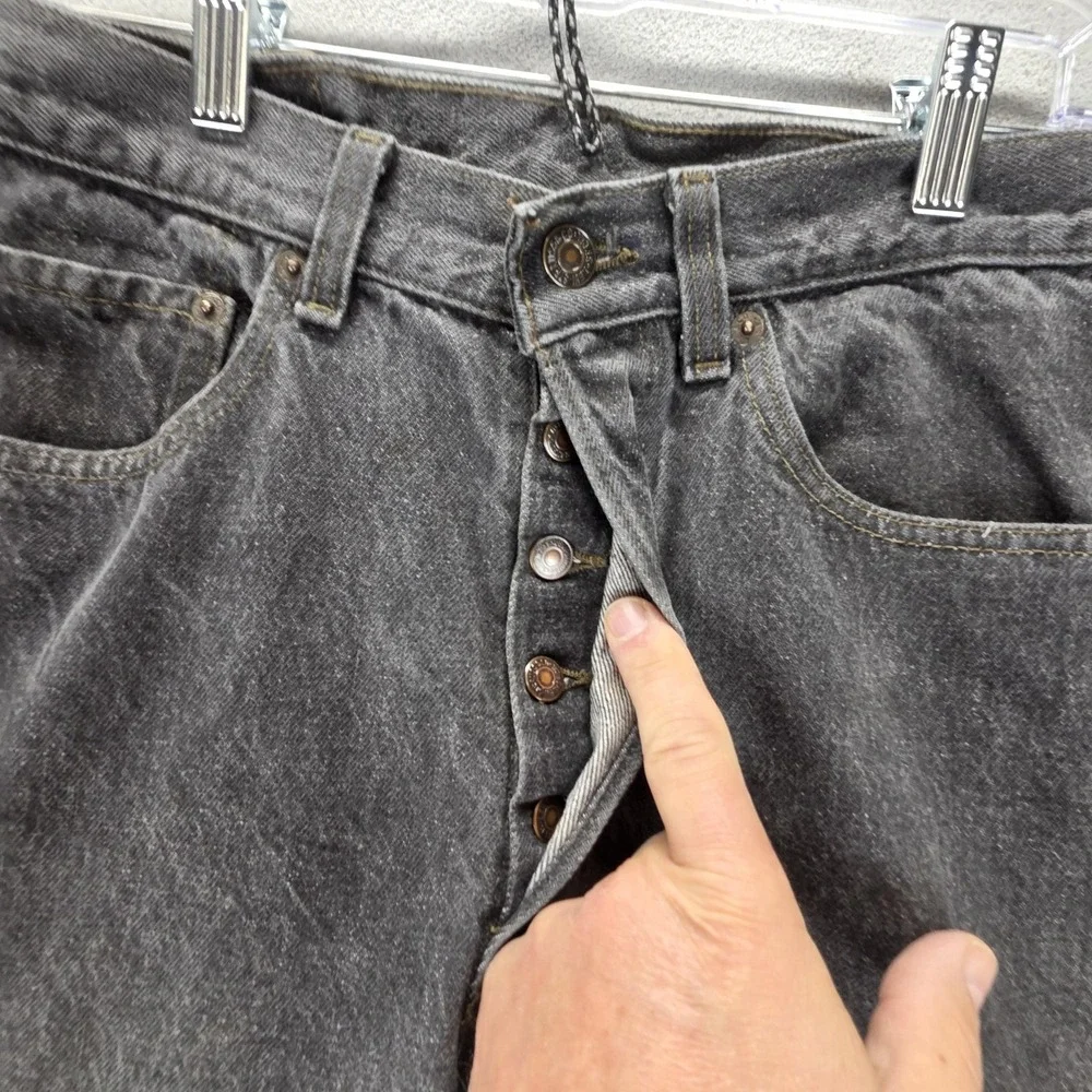 Vintage Levis 501 Jeans Mens Gray Straight Button Fly Made In USA Fits 29x29